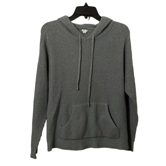 aerie Tops - Aerie Women's Taupe Green Knitted Pullover Waffle Knit Hoodie Sweater Size XS‎